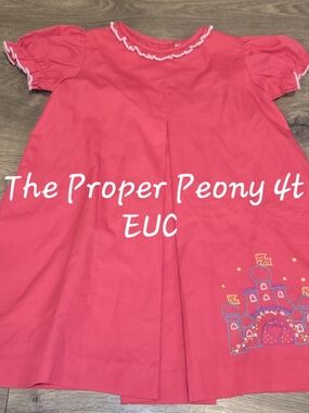 Girls Pink Castle Dress - 4T